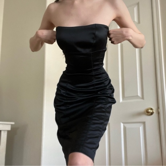 bebe Dresses & Skirts - 🖤Y2K BEBE Formal Bodycon Satin Dress🖤